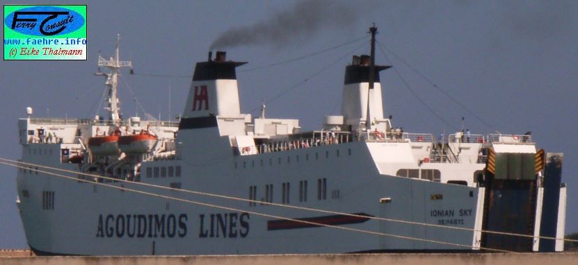Brindisi Igoumenitsa Fähren Ionian Sky Agoudimos Fähre